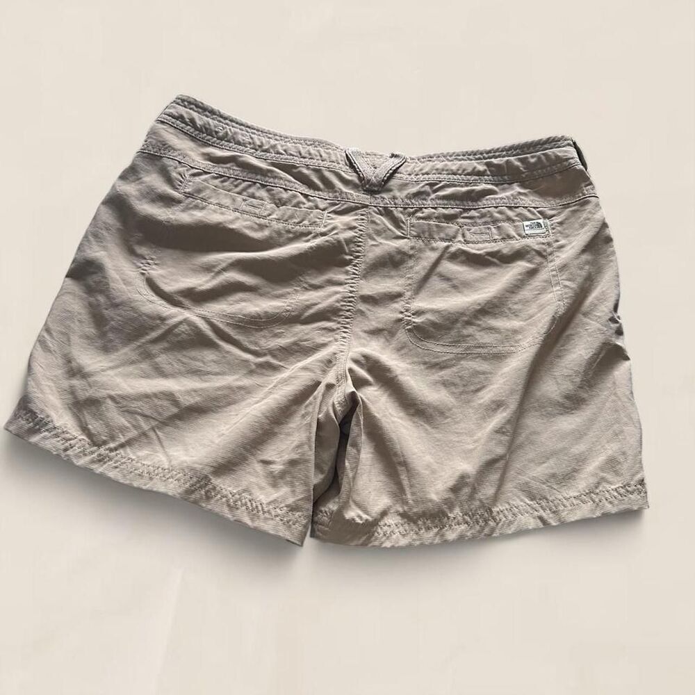 North Face khaki nylon tan drawstring shorts size 10 gorpcore granola - Picture 2 of 5